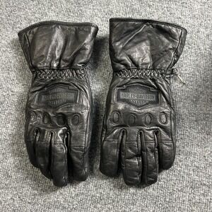Harley-Davidson Gloves Mens Large Black Leather Insulated Motorcycle Riding